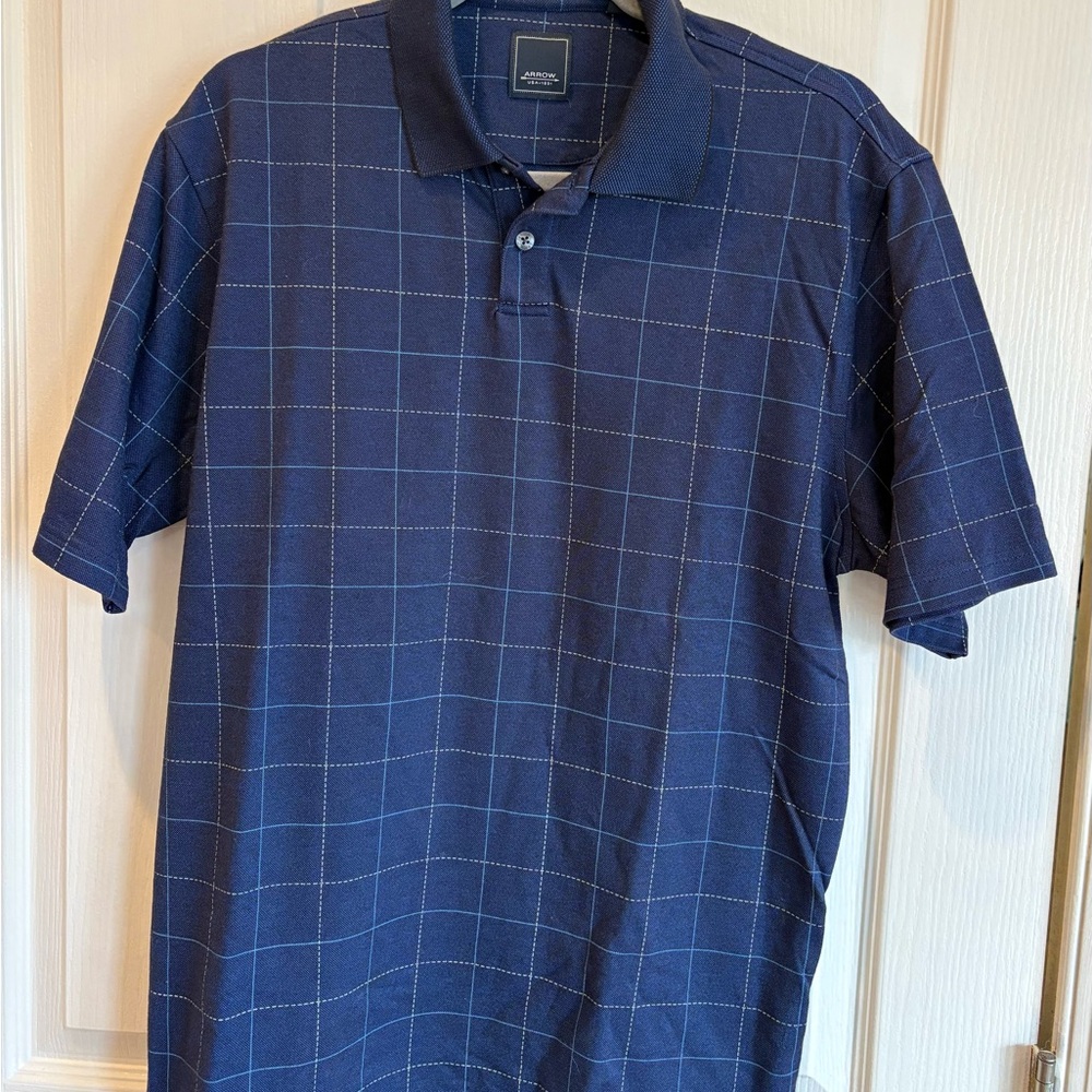 ARROW from SEARS Navy Blue Checkered Men's Shirt - New but without Tags